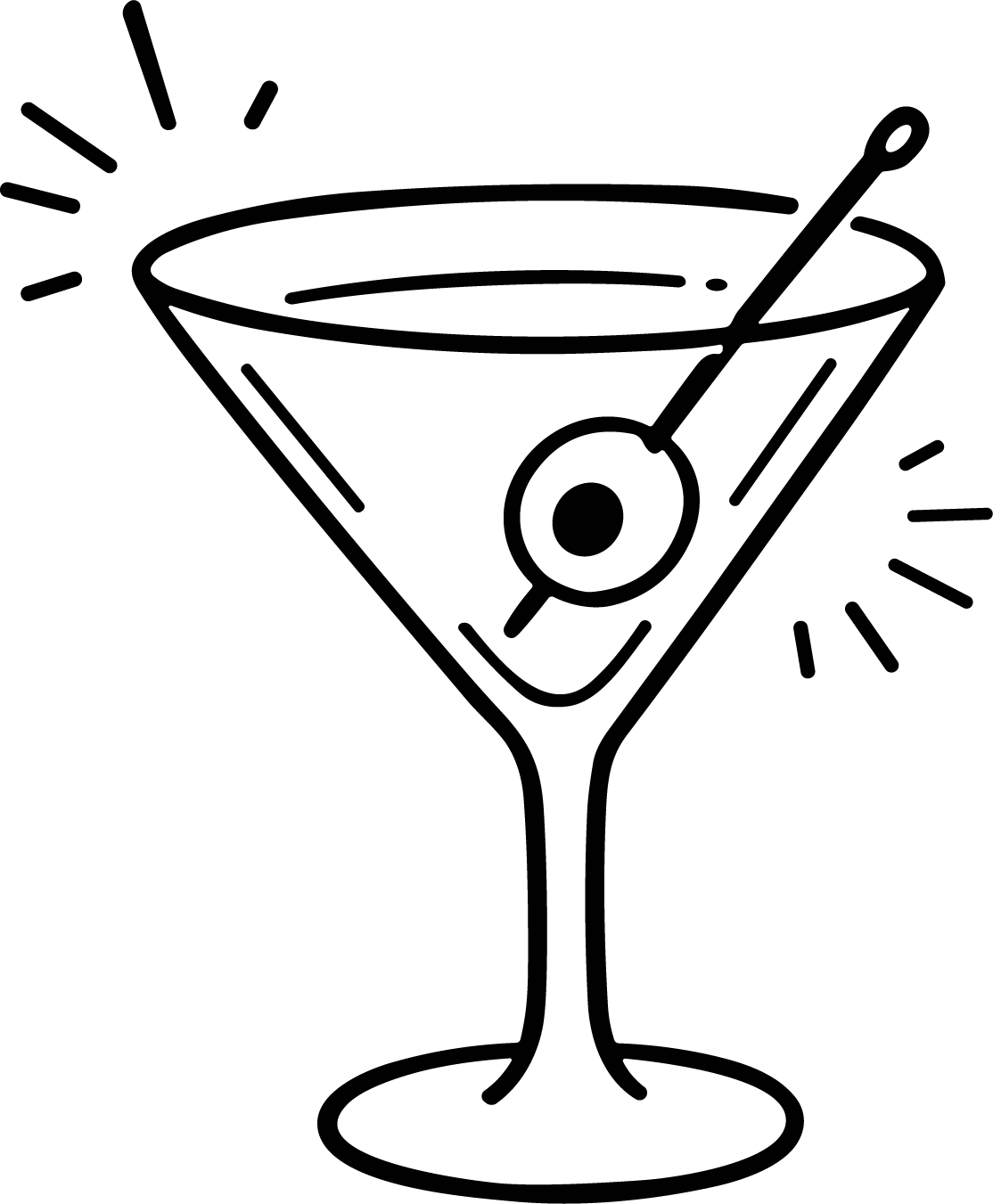 Martini Glass SVG Bold Sketch Vector - Image 1