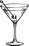 Martini Glass SVG Bold Line Vector