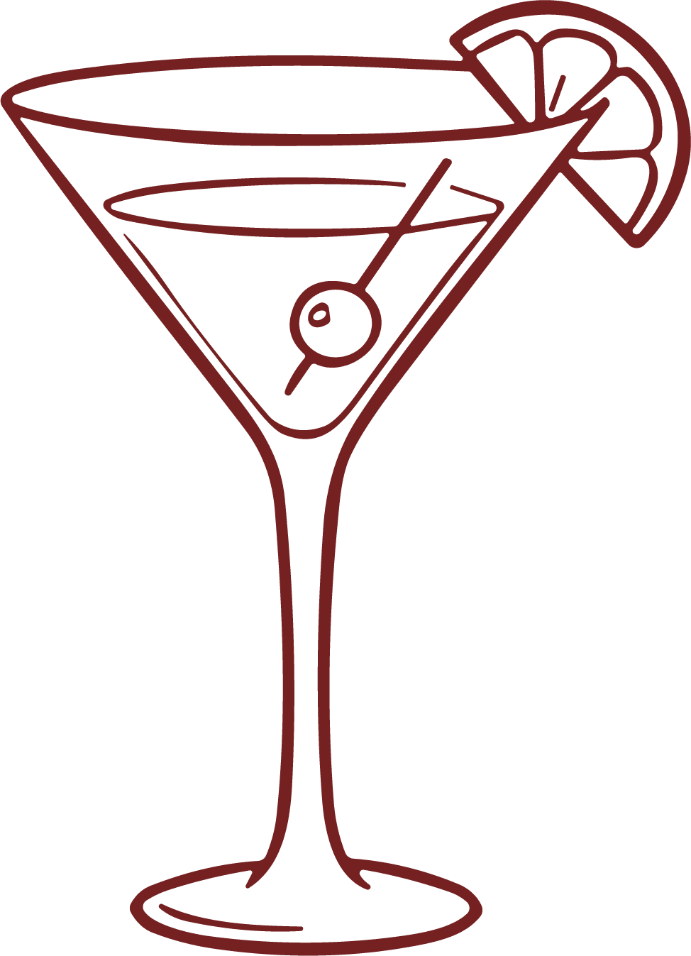Martini Glass SVG Classic Sketch Vector - Image 1