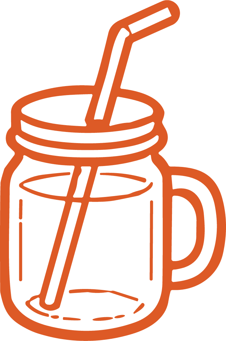 Mason Jar Drink SVG Bold Outline Vector - Image 1