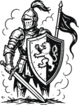 Medieval Knight SVG Bold Ink Vector