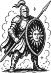 Medieval Knight SVG Bold Ink Vector