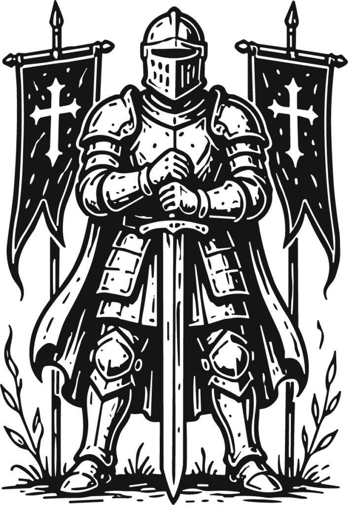 Medieval Knight SVG Heroic Crusader Vector