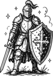 Medieval Knight SVG Bold Ink Vector
