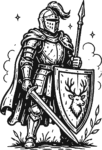 Medieval Knight SVG Bold Ink Vector