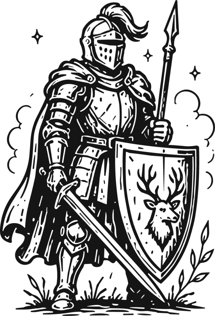 Medieval Knight SVG Bold Ink Vector