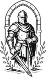 Medieval Knight SVG Bold Ink Illustration Vector