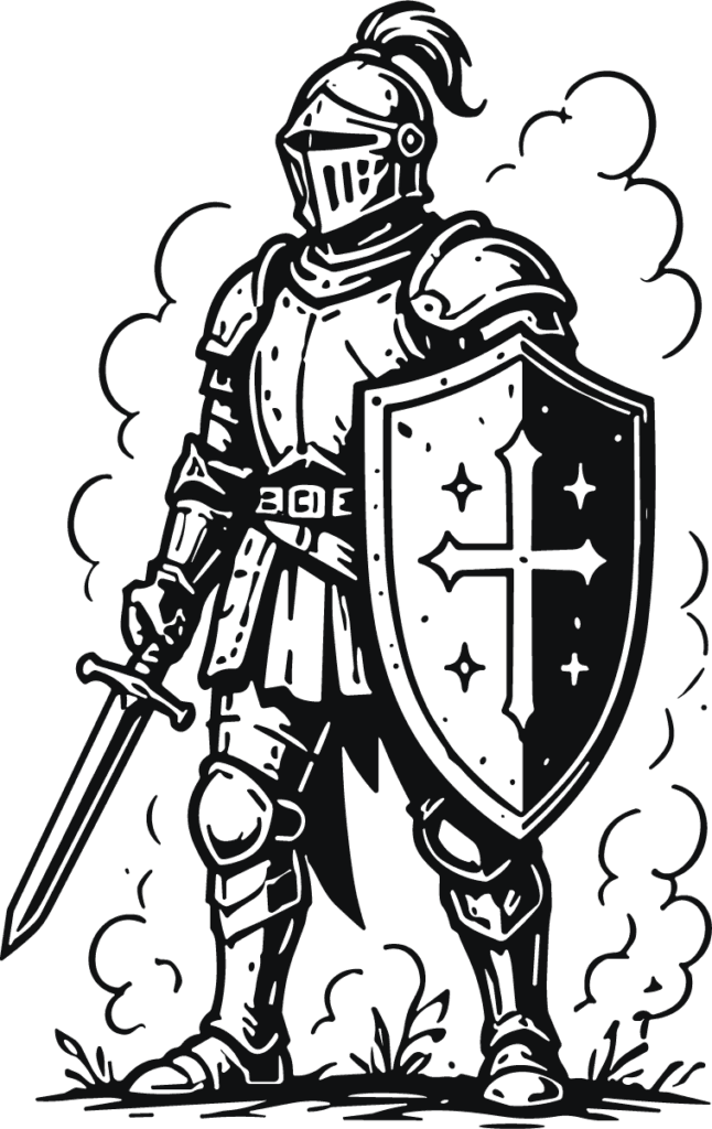 Medieval Knight SVG Bold Ink Vector