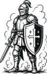 Medieval Knight SVG Bold Ink Vector