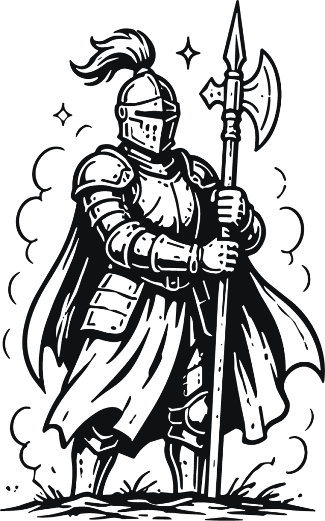 Medieval Knight SVG Bold Ink Vector