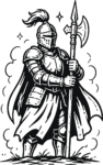 Medieval Knight SVG Bold Ink Vector