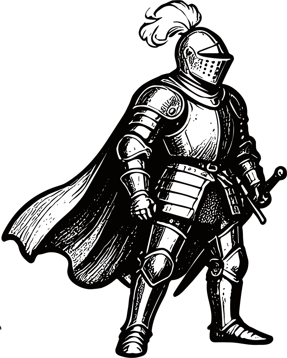 Medieval Knight SVG Bold Ink Vector - Image 1