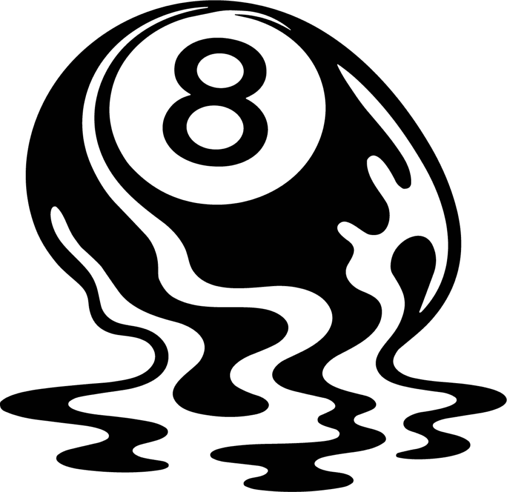 Melting 8 Ball SVG Dripping Ink Vector