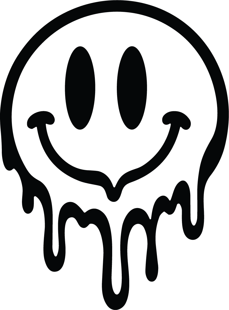 Melting Smiley Face SVG Dripping Distortion Vector - Image 1