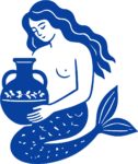 Mermaid With Vase SVG Flowing Line Art Vector