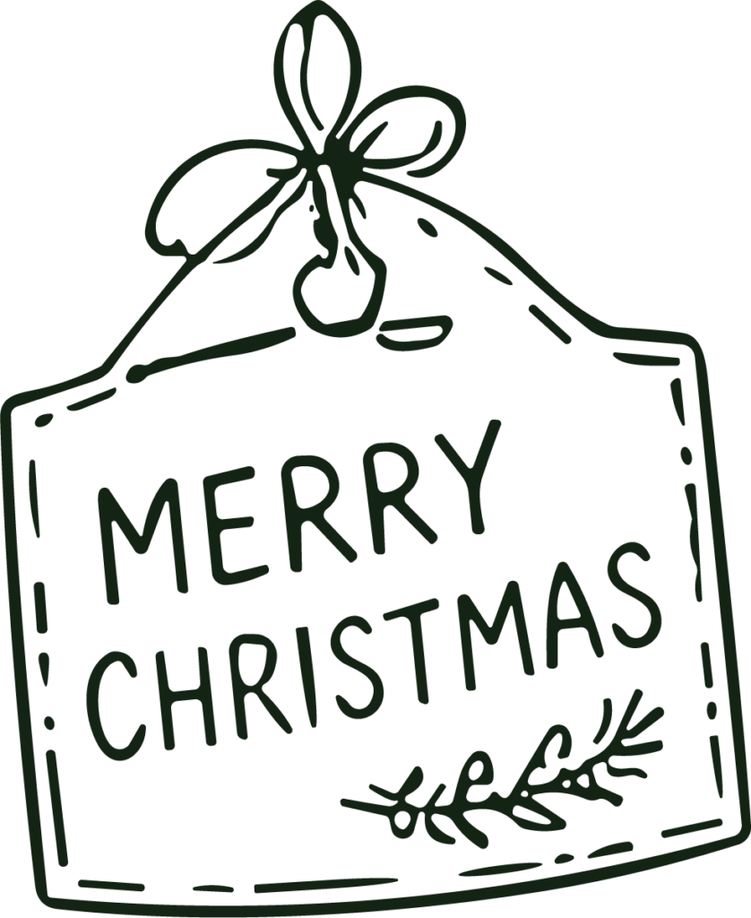 Merry Christmas Tag SVG Sketchy Holiday Vector