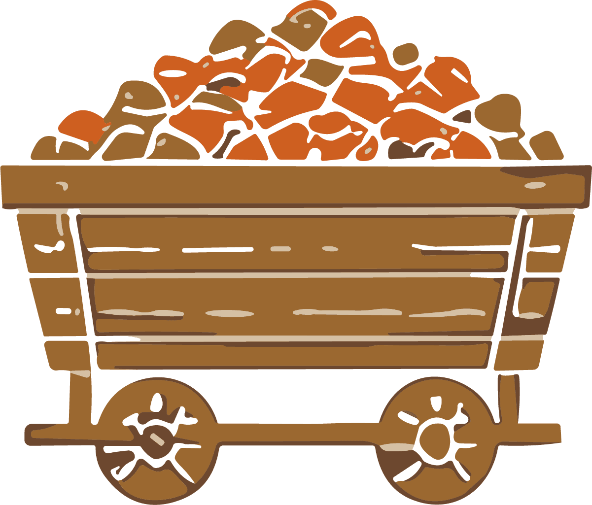 Mining Cart SVG Loaded Coal Vector - Image 1