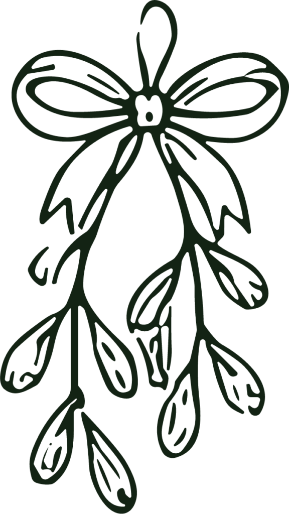 Mistletoe Bow SVG Rustic Botanical Vector