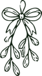 Mistletoe Bow SVG Rustic Botanical Vector