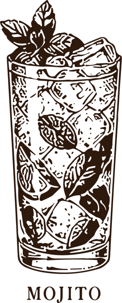 Mojito Cocktail SVG Detailed Engraving Vector