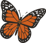 Monarch Butterfly SVG Vivid Orange Vector