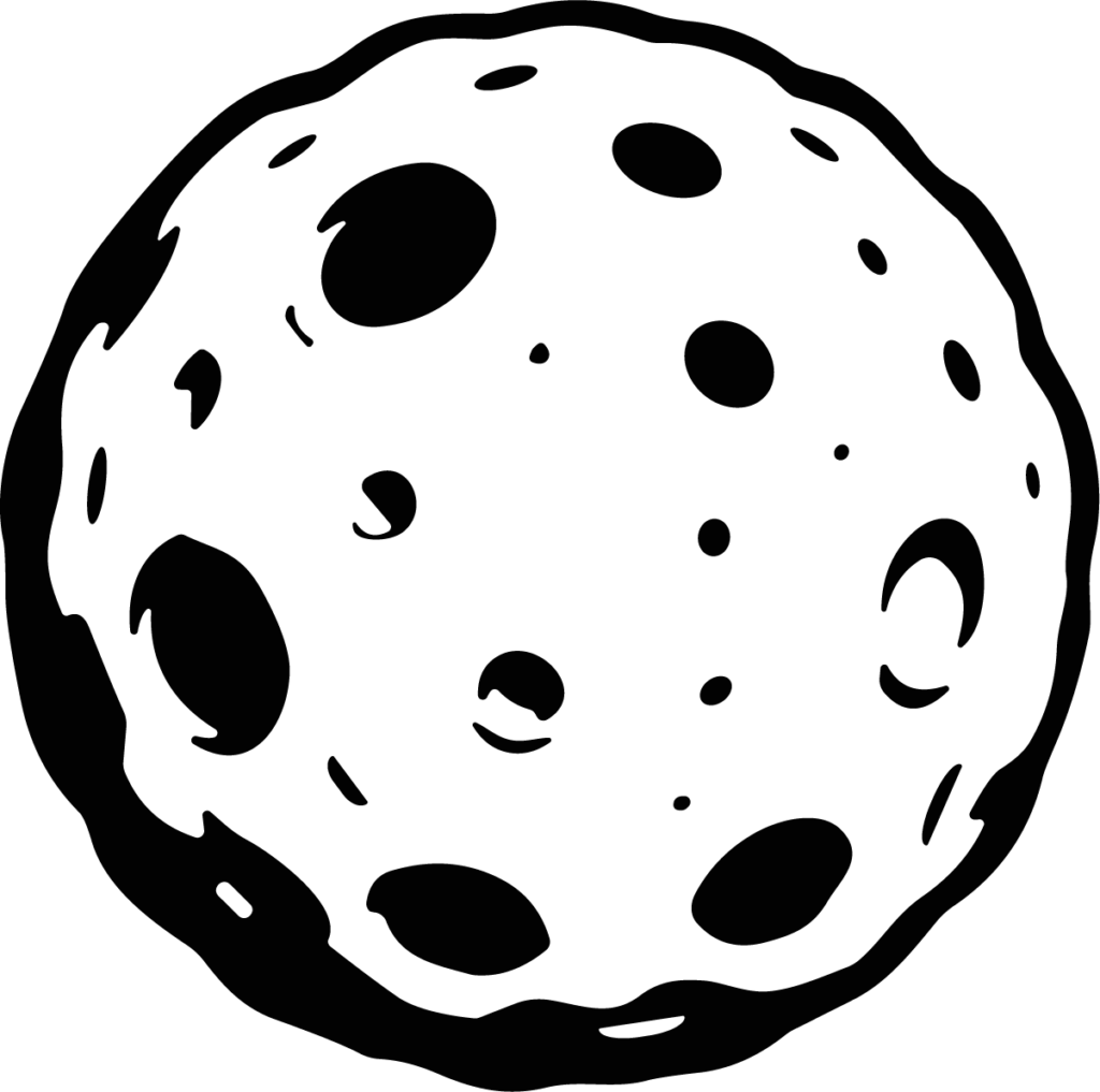 Moon With Craters SVG Bold Outline Vector