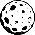 Moon With Craters SVG Bold Outline Vector