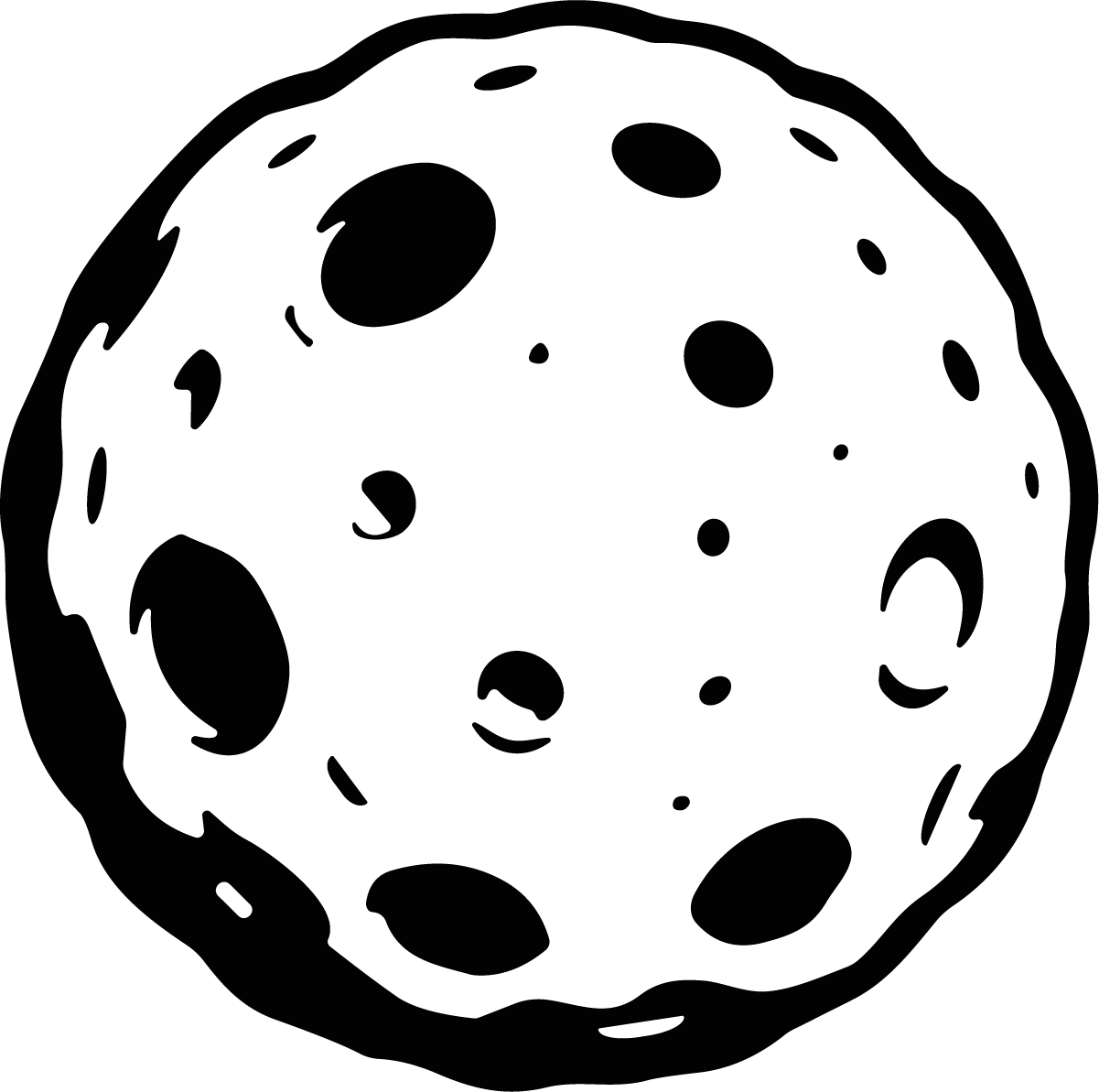 Moon With Craters SVG Bold Outline Vector - Image 1