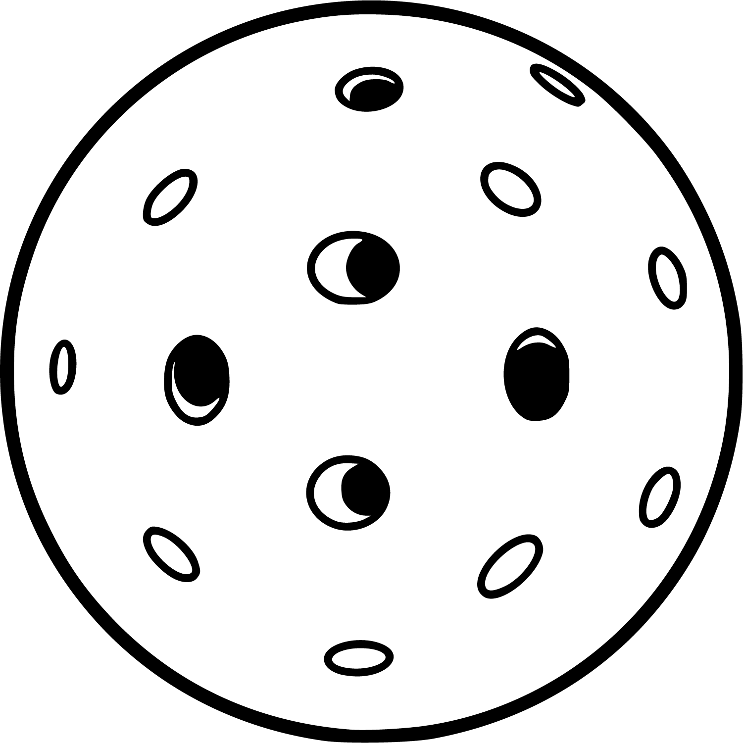 Moon With Craters SVG Simple Outline Vector - Image 1