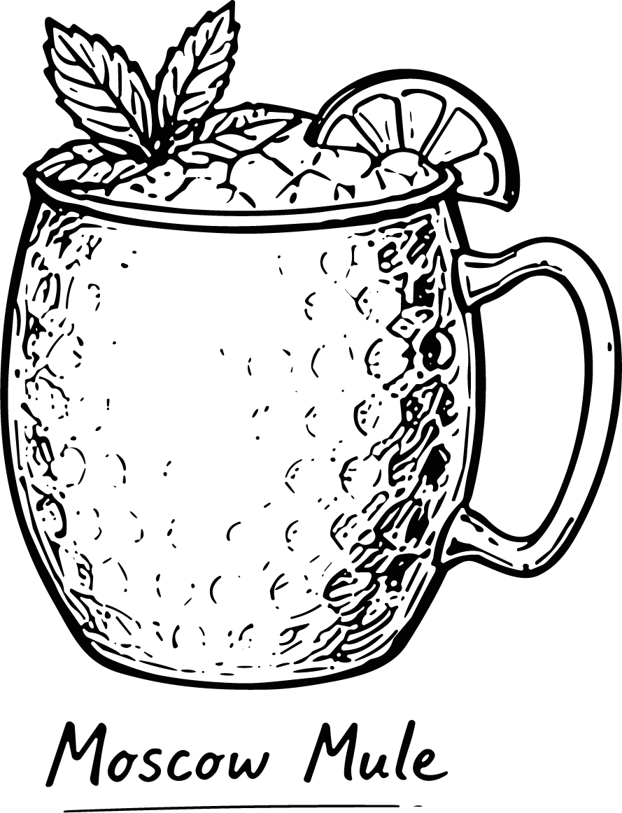 Moscow Mule SVG Bold Sketchy Ink Vector - Image 1