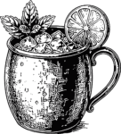 Moscow Mule Cocktail Detailed Engraving Vector