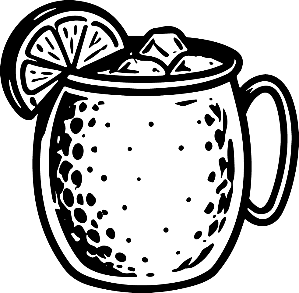 Moscow Mule SVG Bold Line Art Vector