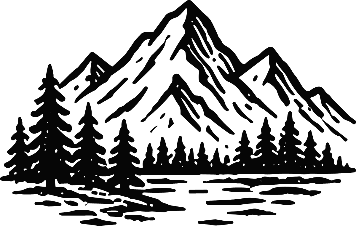 Mountain Lake Forest SVG Rugged Wilderness Vector - Image 1