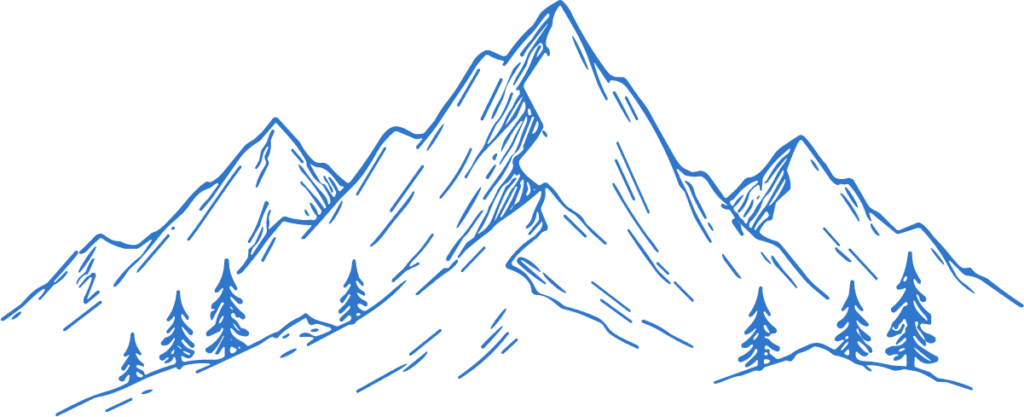 Mountain Range SVG Blue Sketch Vector