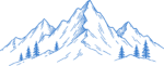 Mountain Range SVG Blue Sketch Vector