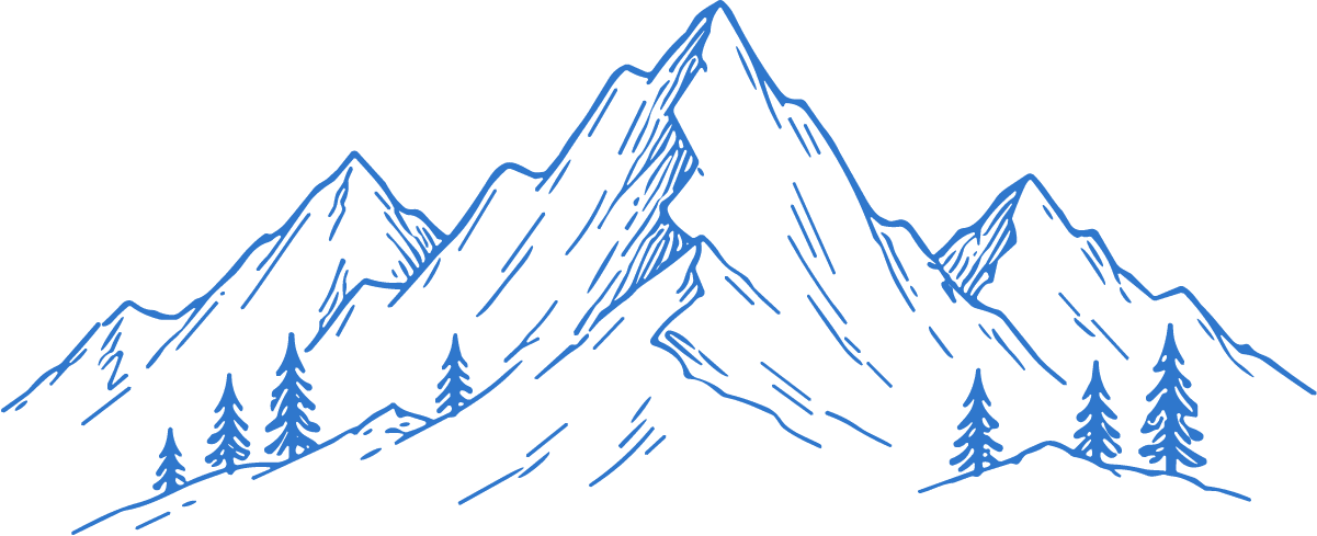 Mountain Range SVG Blue Sketch Vector - Image 1
