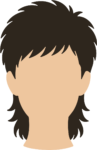 Mullet Hairstyle Avatar SVG Shaggy Layered Vector