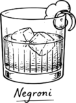 Negroni Cocktail SVG Bold Ink Vector