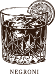 Negroni Cocktail SVG Etched Line Detail Vector