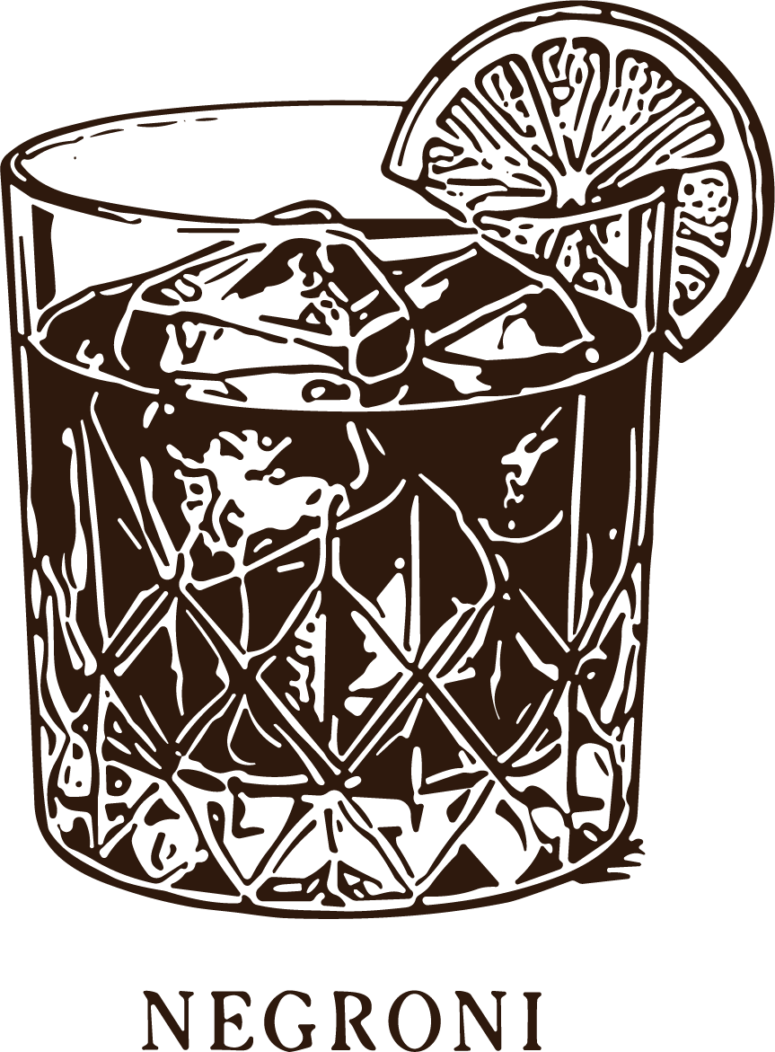Negroni Cocktail SVG Etched Line Detail Vector - Image 1