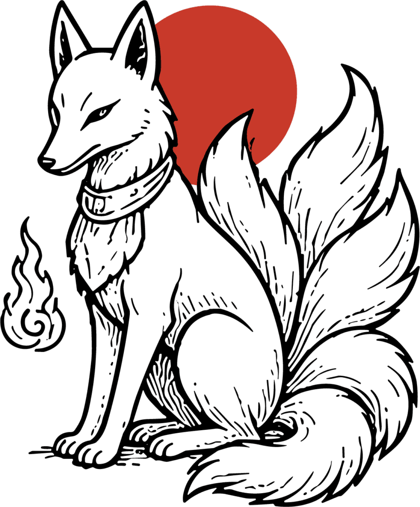 Nine-Tailed Fox SVG Mystic Ink Vector