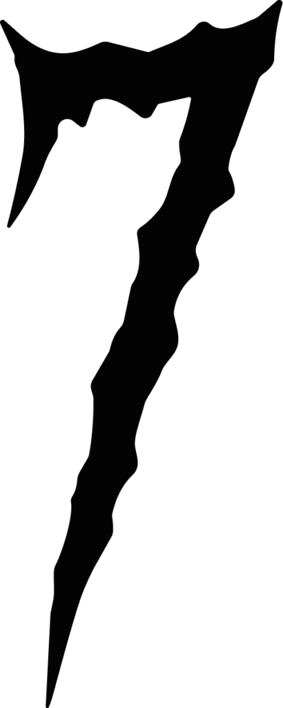 Number Seven SVG Jagged Claw Vector