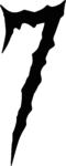 Number Seven SVG Jagged Claw Vector