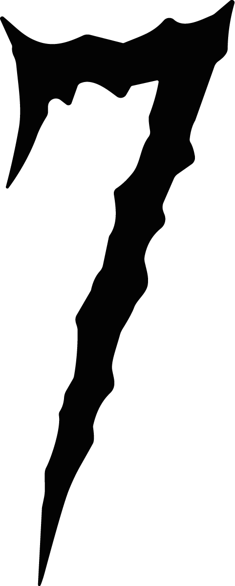 Number Seven SVG Jagged Claw Vector - Image 1