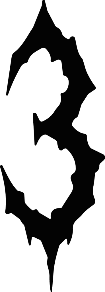 Number Three SVG Jagged Edge Vector