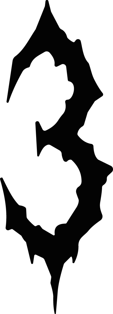 Number Three SVG Jagged Edge Vector - Image 1