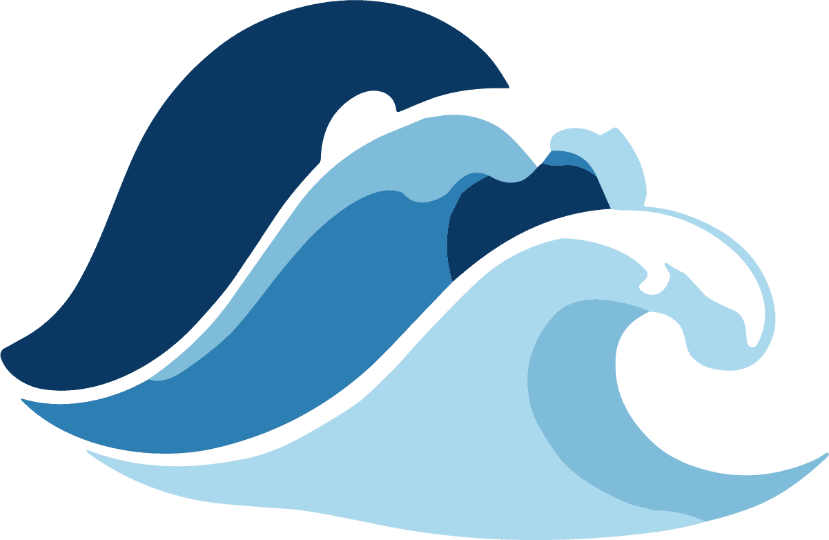 Ocean Wave SVG Layered Swell Vector - Image 1
