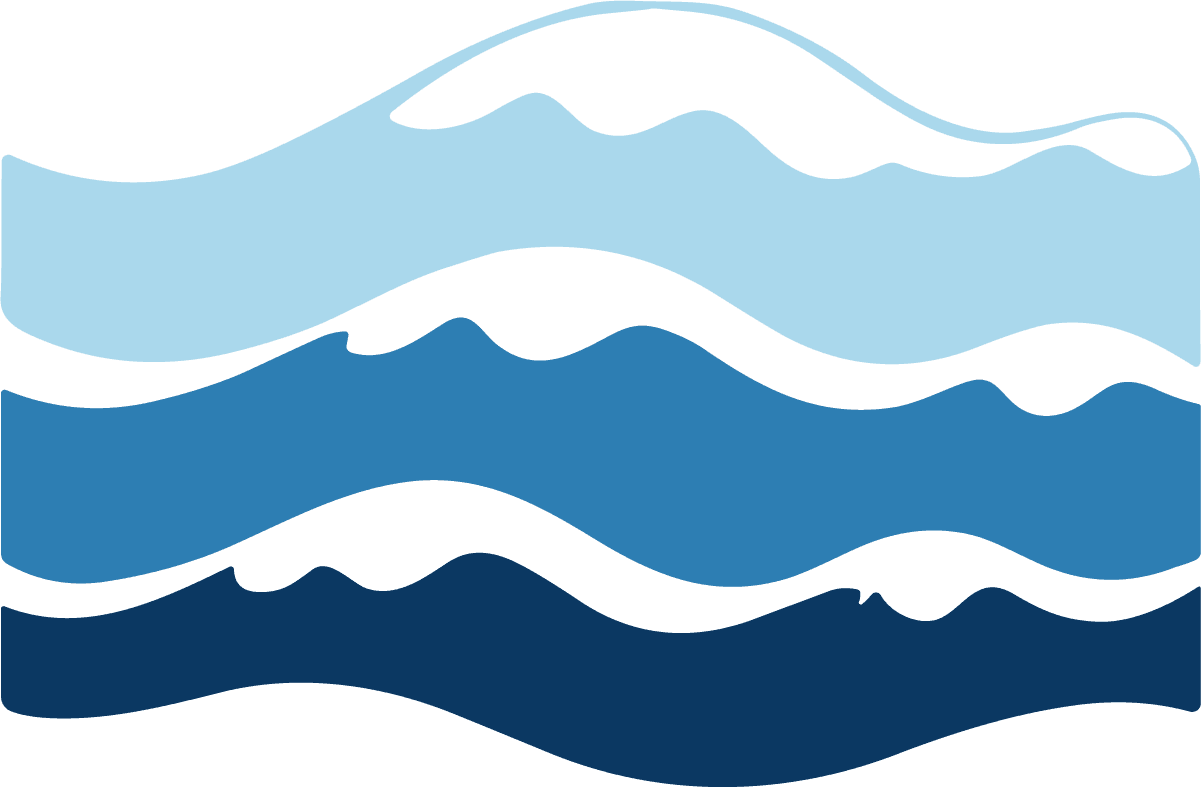 Ocean Waves SVG Layered Blue Vector - Image 1