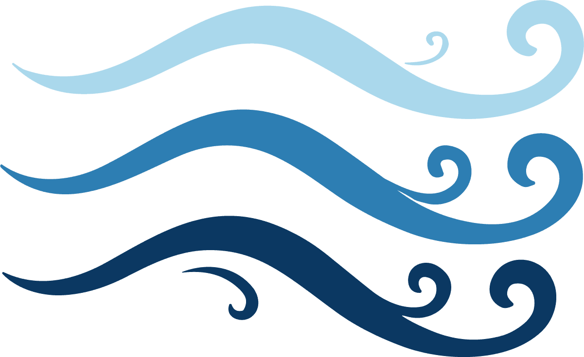 Ocean Waves SVG Layered Swirl Vector - Image 1