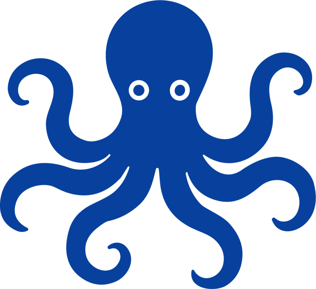 Octopus SVG Bold Blue Vector